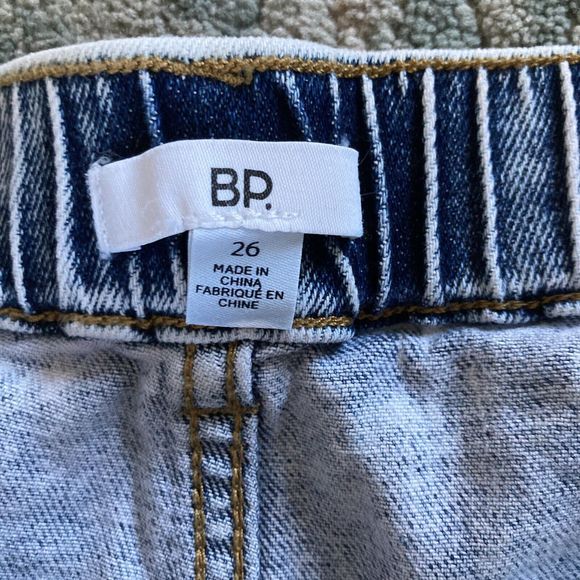 BP. Nordstrom Sz 26 Elastic Waist Exposed Button Fly 90s Straight Leg Jeans NWT - Picture 3 of 7